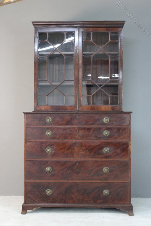 Antique Astragal Glazed Secretaire Bookcase Antiques Atlas