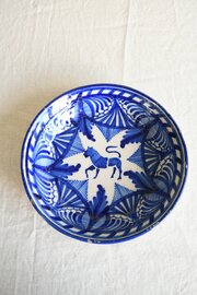 Antique Blue & White Spanish Majolica Dish