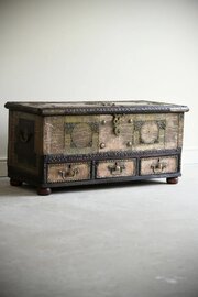 Antique Brass & Padouk Zanzibar Chest