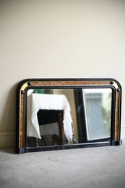 Antique Ebonised Overmantle Mirror