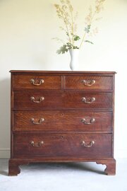 Antique Georgian Oak Chest Of Drawers