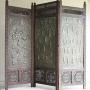 Antique Indian Folding Teak & Brass Screen