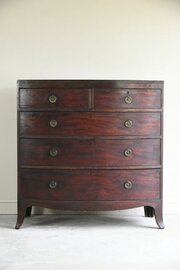 Antique Mahogany Bow Front Chest Of Drawers