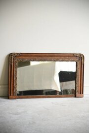 Antique Oak Overmantle Mirror