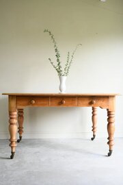 Antique Pine Farmhouse Kitchen Table