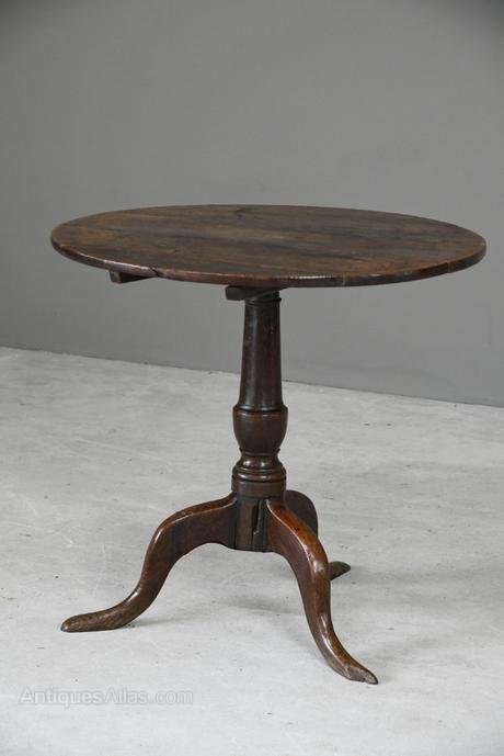 Antique Rustic Oak Tripod Table - Antiques Atlas