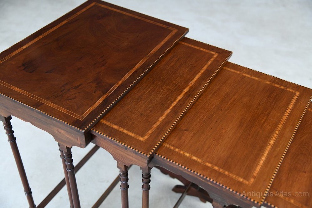 Antiques Atlas Antique Style Nesting Tables Inlaid Mahogany