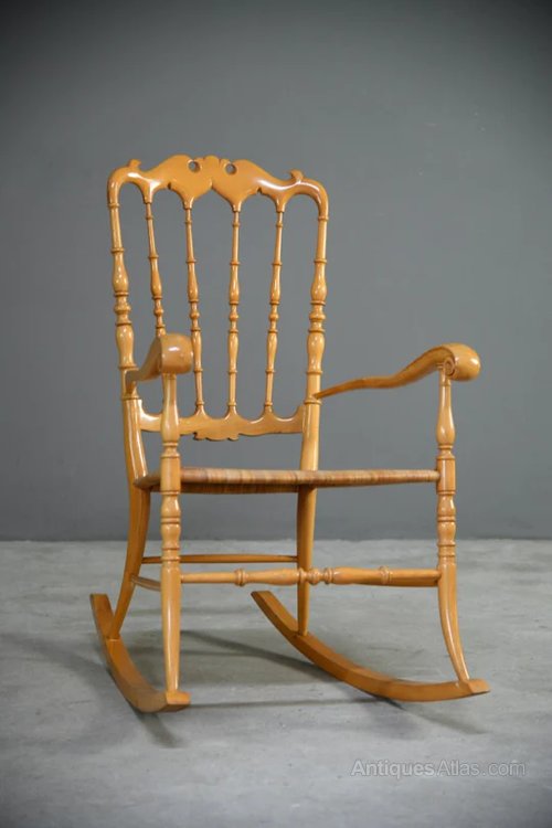 Antiques Atlas BEECH & CANE ROCKING CHAIR