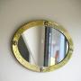 Brass Arts & Crafts Oval Wall Mirror