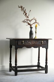 Carved Oak Occasional Table