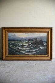 Dramatic Coastal Oil Painting