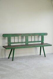 Green Painted European Bench