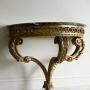 Italian Gilt Wood Marble Demi Lune Console