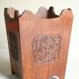 Large Carved Teak Planter Log Bin