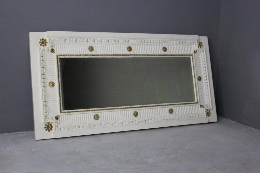 Large French Painted Wall Mirror
