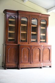 Large Victorian Mahogany Breakfront Bookcase