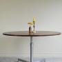 Mid Century Chrome & Rosewood Round Dining Table