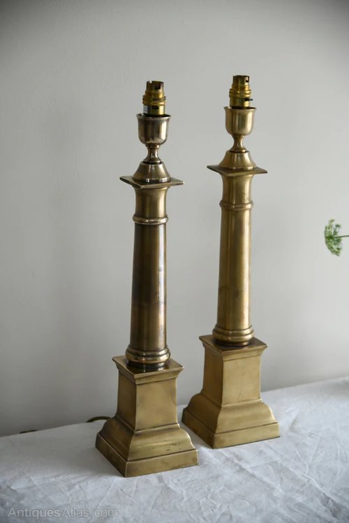Antiques Atlas PAIR BRASS INDIA JANE TABLE LAMPS