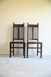 Pair Arts & Crafts Dining Chairs