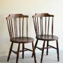 Pair Stick Back Kitchen Chairs