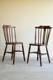 Pair Stick Back Kitchen Chairs