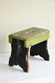 Rustic Green Wooden Stool