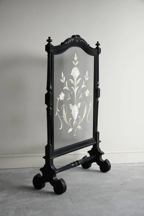 Antiques Atlas VICTORIAN EBONISED FIRE SCREEN