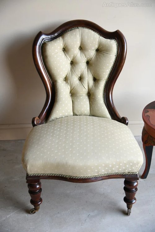 Victorian Upholstered Ladies Chair. Antiques Atlas
