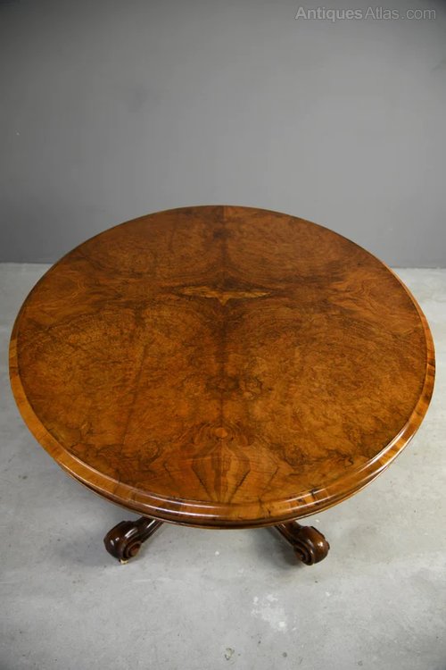 Victorian Walnut Oval Tilt Top Table. Antiques Atlas