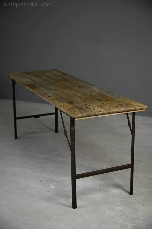 Vintage Pine Trestle Table. Antiques Atlas