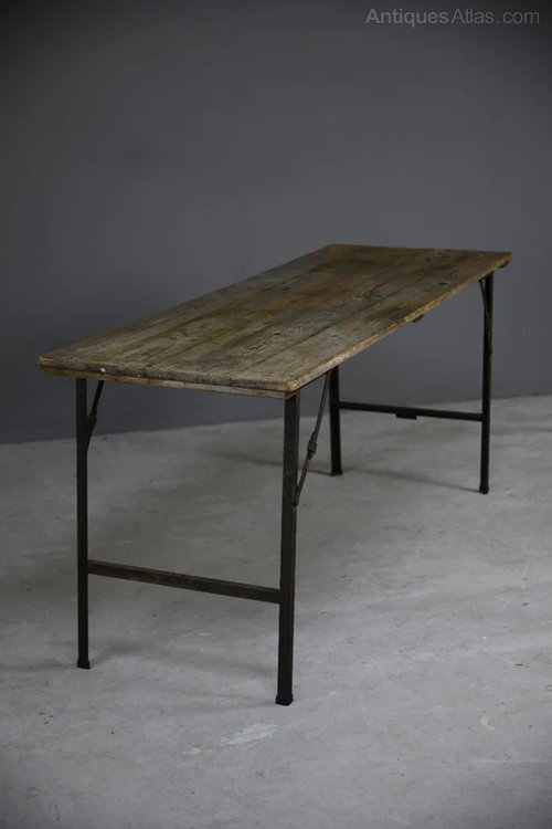 Vintage Pine Trestle Table. Antiques Atlas