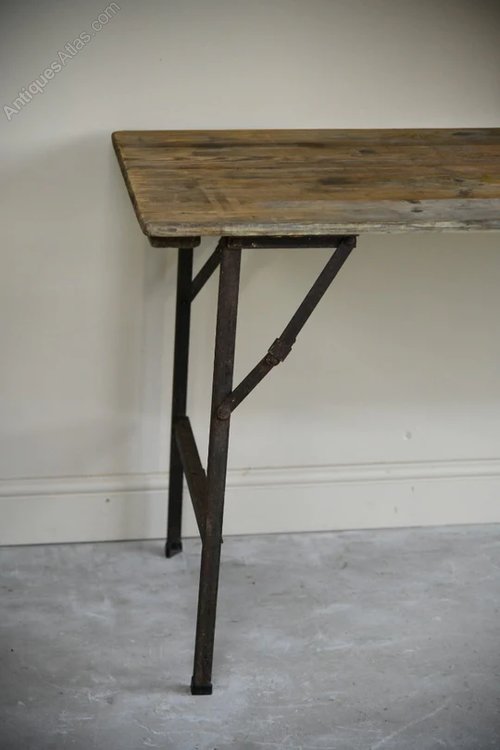 Vintage Pine Trestle Table. Antiques Atlas