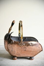 Victorian Copper Coal Scuttle
