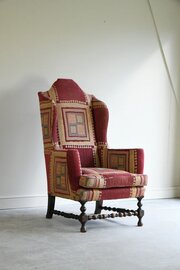 William  Mary Style Upholstered Armchair