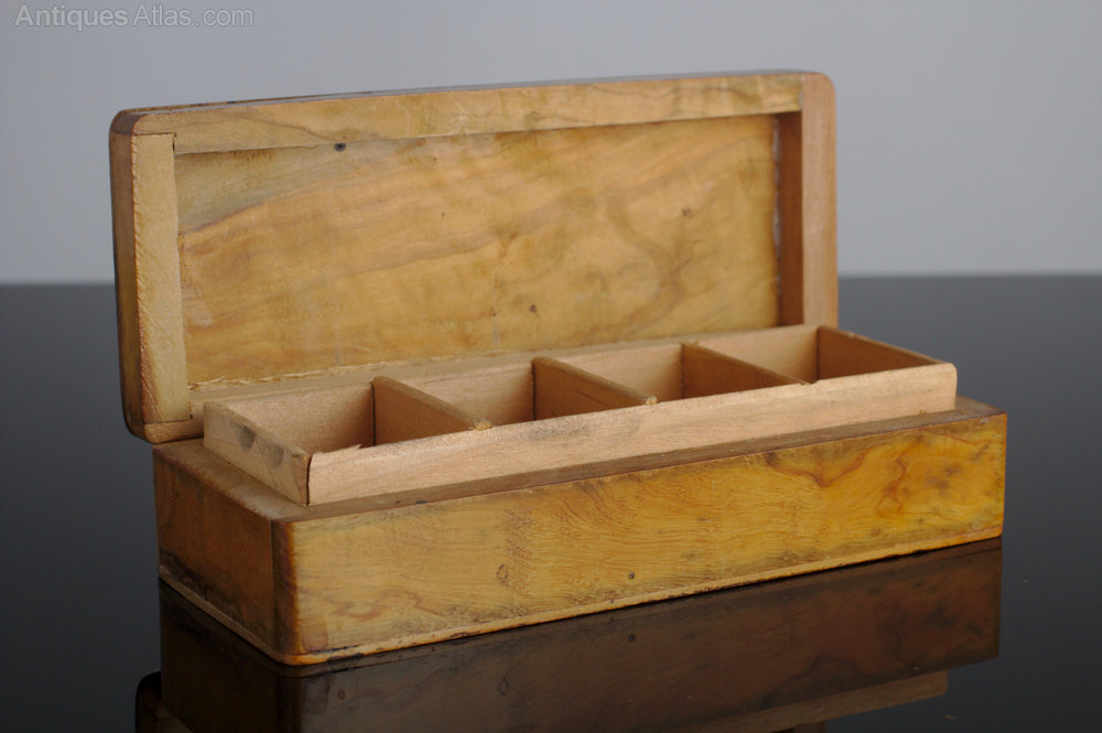 Antiques Atlas Olive Wood Stamp Box With 4 Compartment