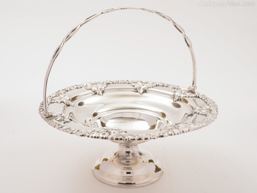 Antiques Atlas Victorian Silver Cake Plated Basket, Circa 1890
