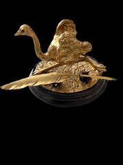 Gilt Bronze Ostrich Inkwell