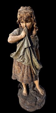 Large Austrian Amphora Terracotta Girl By A Konig 