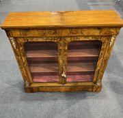 Victorian Figured Inlaid Walnut Side Cabinet