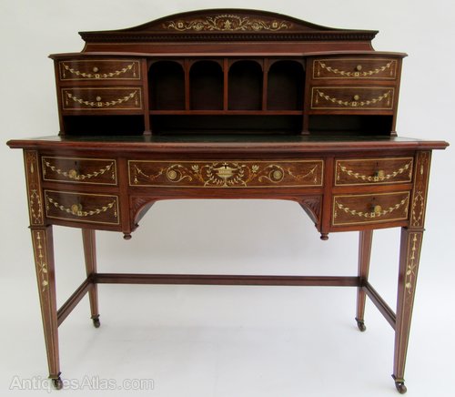 Victorian Walnut Bone Inlaid Desk Antiques Atlas Victorian Walnut Bone Inlaid Desk