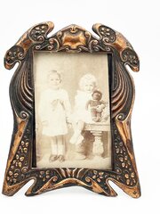 Adonised Copper Art Nouveau Easel Photo Frame
