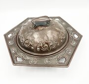 Patinated Copper Arts & Crafts Muffin Dish