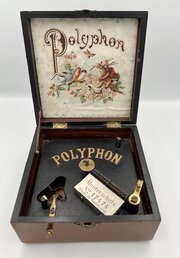 Polyphon 6.5" Disc Player With 10 Original Discs