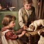 Edgar Hunt  British  1876-1953 The new puppy