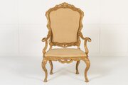 18th Century Italian Carved Giltwood Armchair