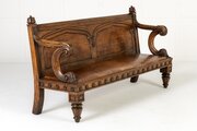 19th Century English Oak Gothic Bench