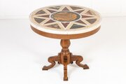 19th Century Italian Walnut Specimen Marble Table