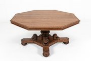 Large 19th Century English Oak Octagonal Table