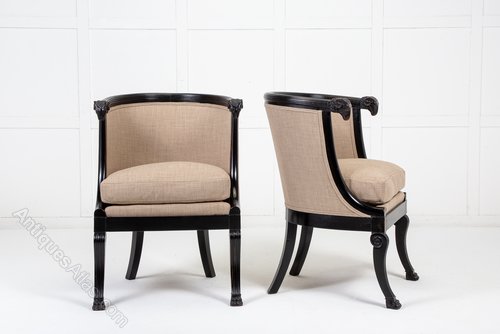 Pair Of 19th Century French Ebonised Chairs - Antiques Atlas