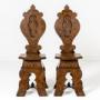 Pair of 19th Century Italian Walnut Hall Chairs